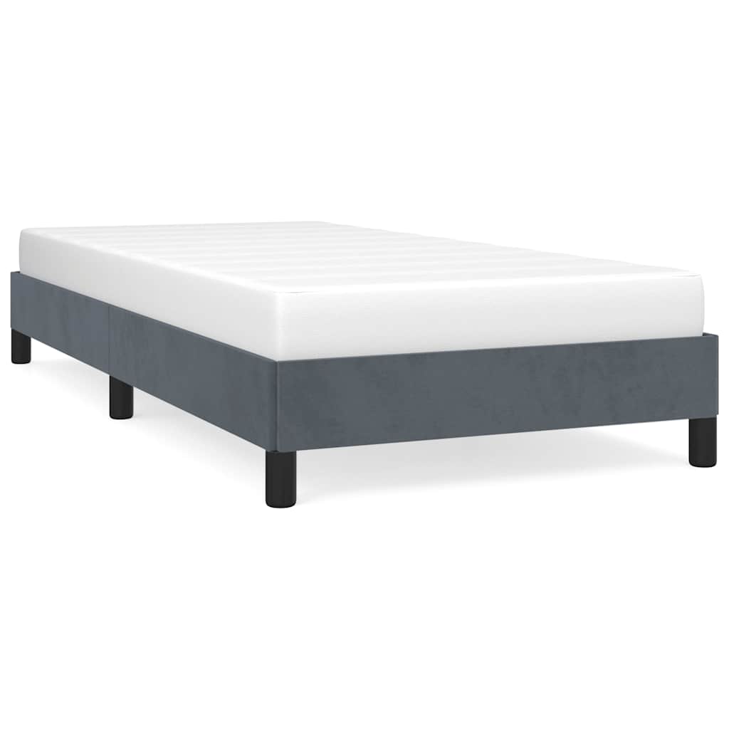Bed Frame without Mattress Dark Grey 100x190 cm Twin Velvet