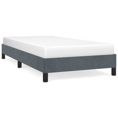 Bed Frame without Mattress Dark Grey 100x190 cm Twin Velvet