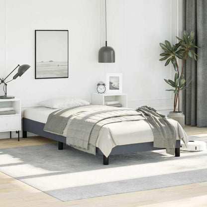 Bed Frame without Mattress Dark Grey 100x190 cm Twin Velvet