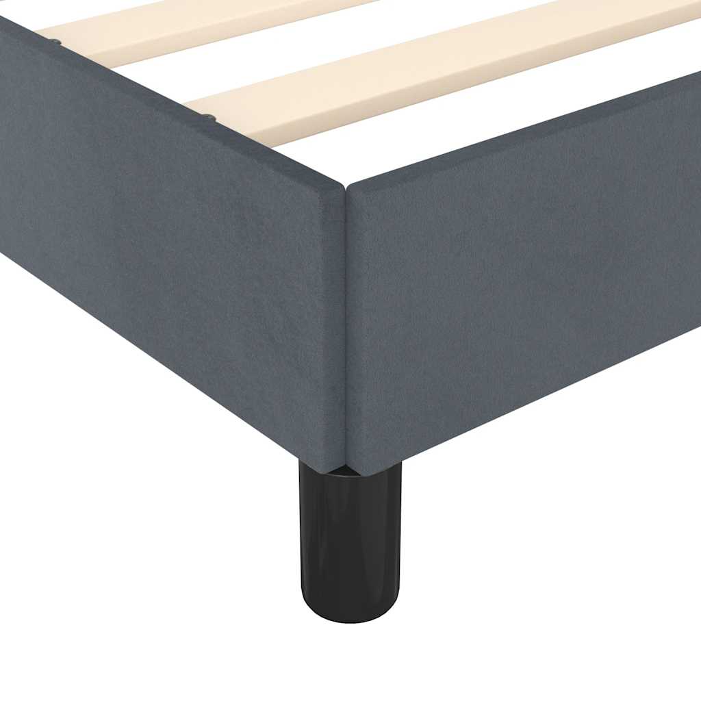 Bed Frame without Mattress Dark Grey 100x190 cm Twin Velvet