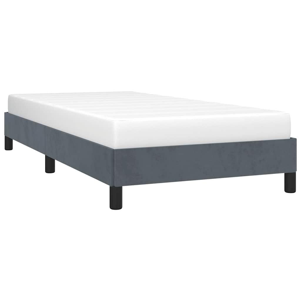 Bed Frame without Mattress Dark Grey 100x190 cm Twin Velvet