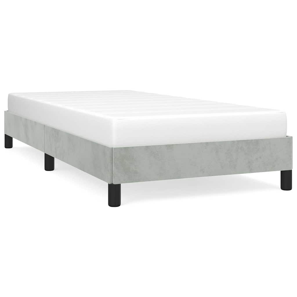 Bed Frame without Mattress Light Grey 100x203 cm Twin XL Velvet