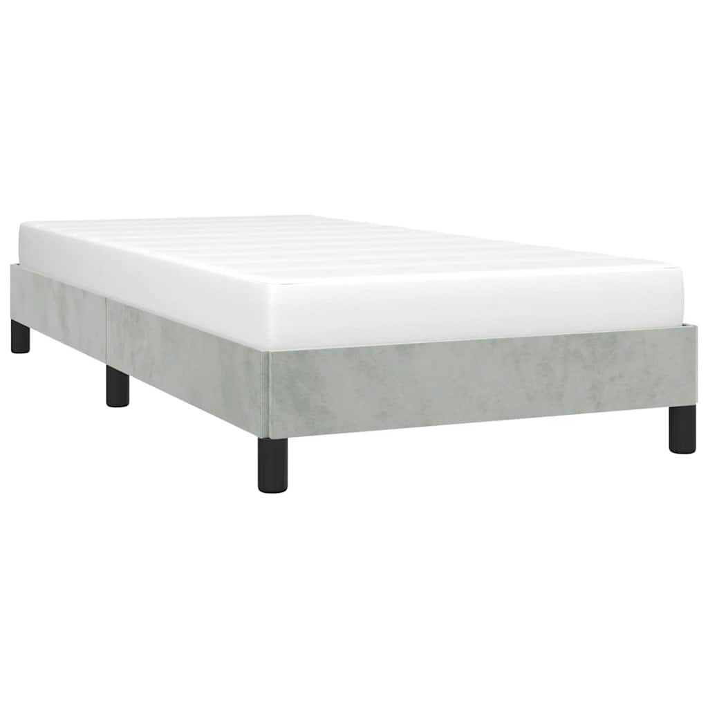 Bed Frame without Mattress Light Grey 100x203 cm Twin XL Velvet