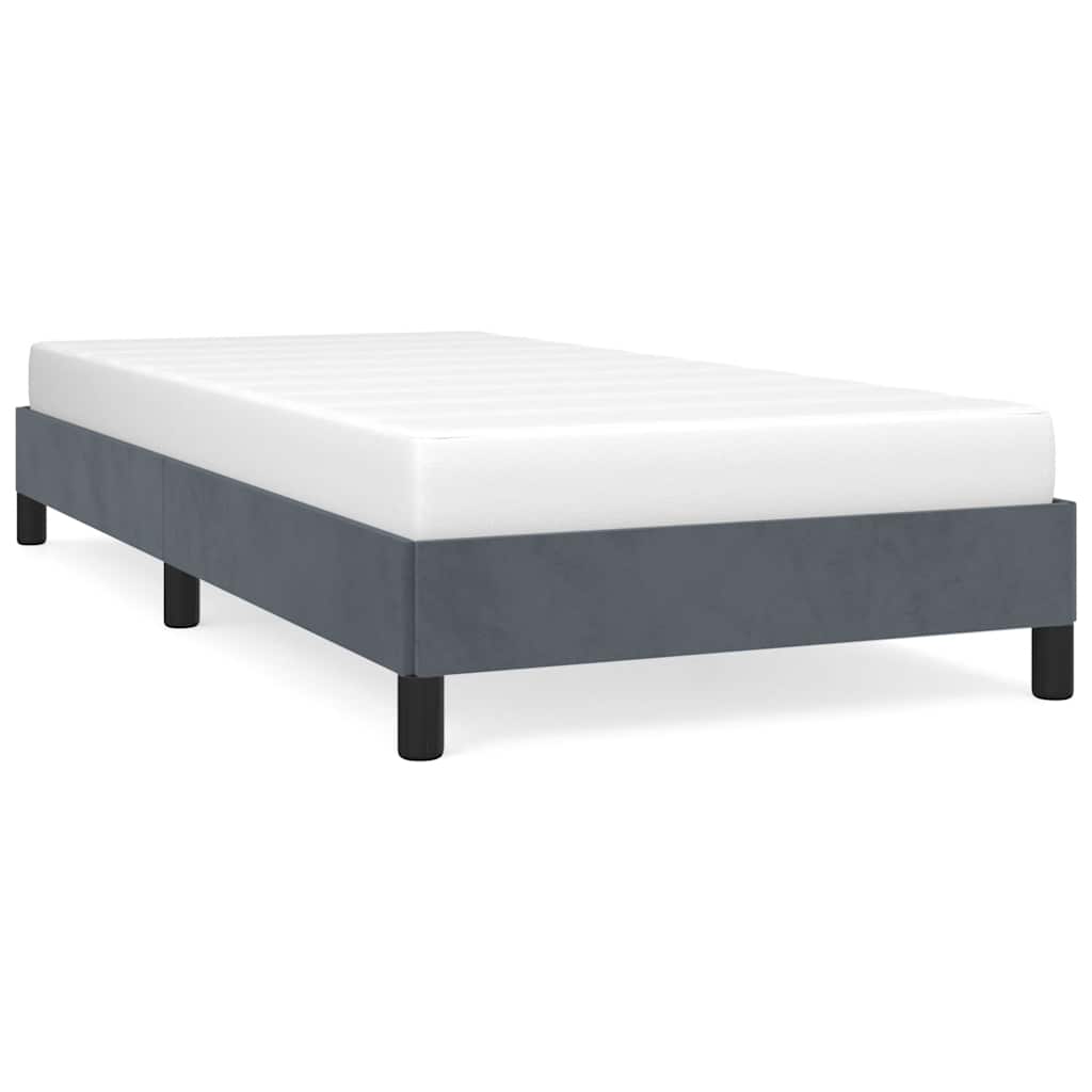 Bed Frame without Mattress Dark Grey 100x203 cm Twin XL Velvet