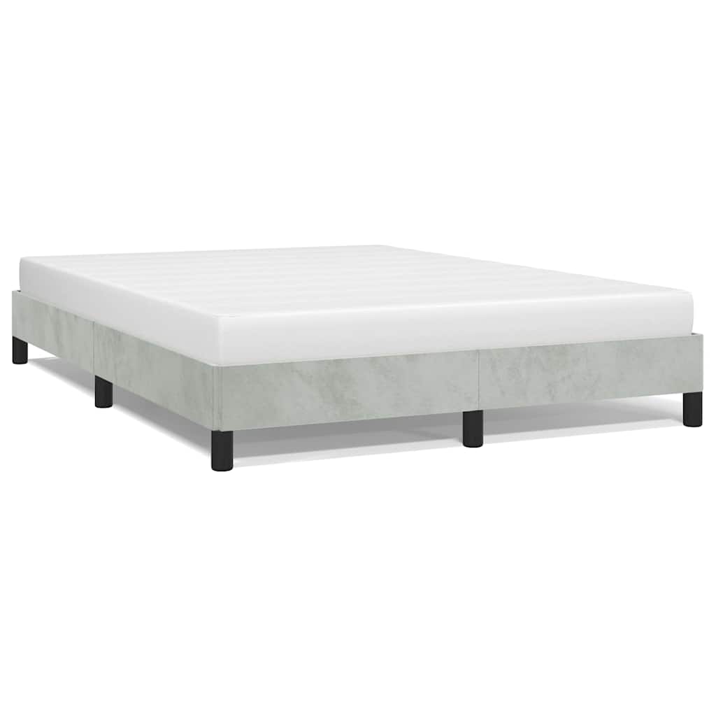 Bed Frame without Mattress Light Gray 53.9"x74.8" Full Velvet