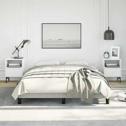 Bed Frame without Mattress Light Gray 53.9"x74.8" Full Velvet
