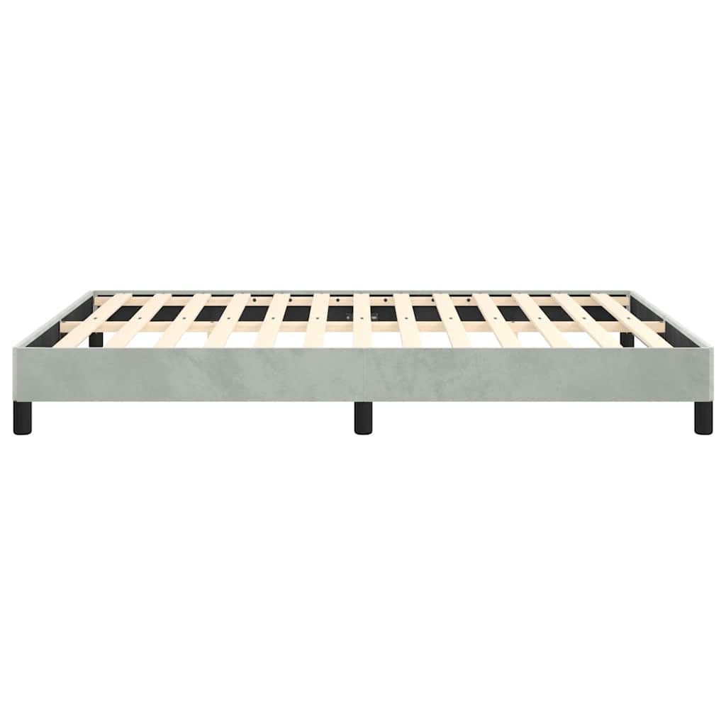 Bed Frame without Mattress Light Gray 53.9"x74.8" Full Velvet