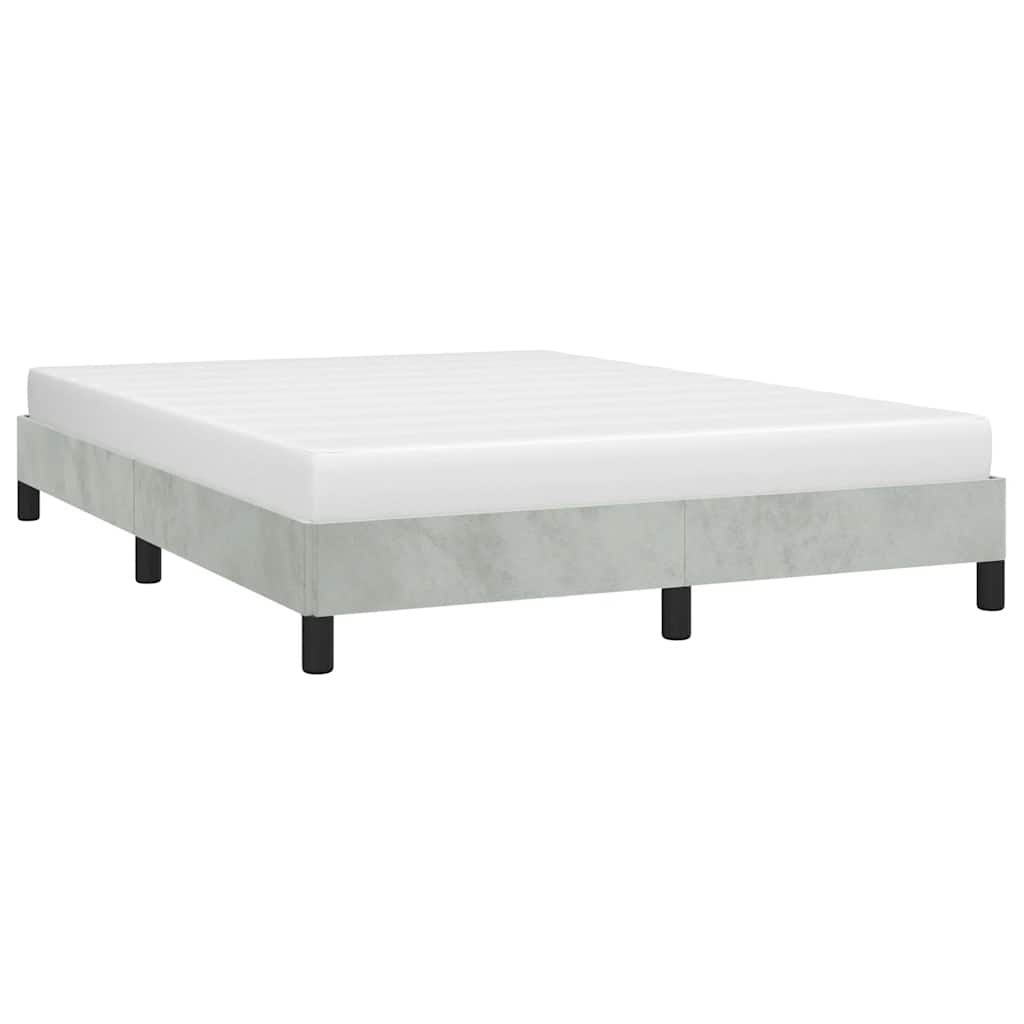 Bed Frame without Mattress Light Gray 53.9"x74.8" Full Velvet