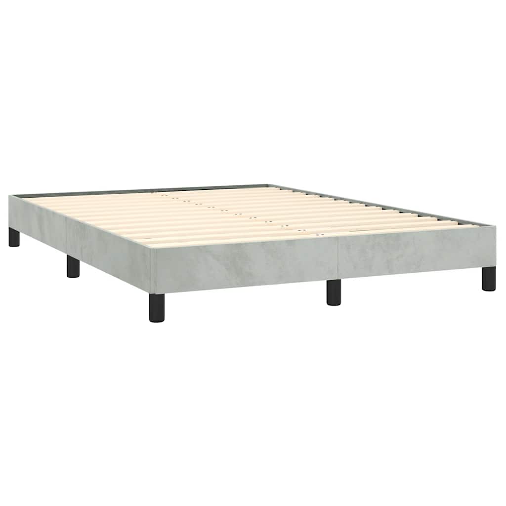 Bed Frame without Mattress Light Gray 59.8"x79.9" Queen Velvet