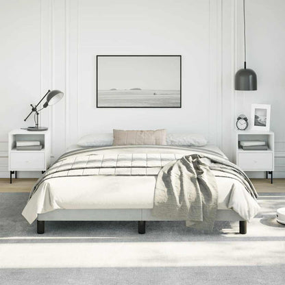 Bed Frame without Mattress Light Gray 59.8"x79.9" Queen Velvet