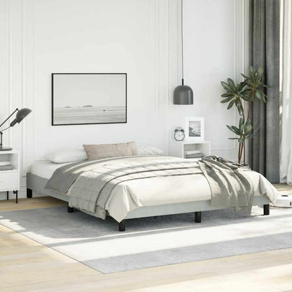 Bed Frame without Mattress Light Gray 59.8"x79.9" Queen Velvet