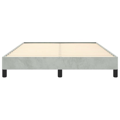 Bed Frame without Mattress Light Gray 59.8"x79.9" Queen Velvet