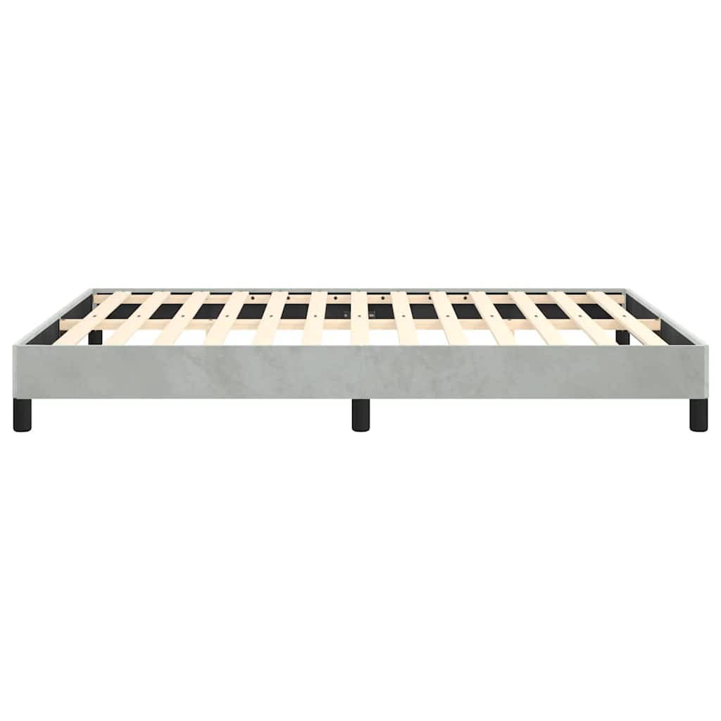 Bed Frame without Mattress Light Gray 59.8"x79.9" Queen Velvet