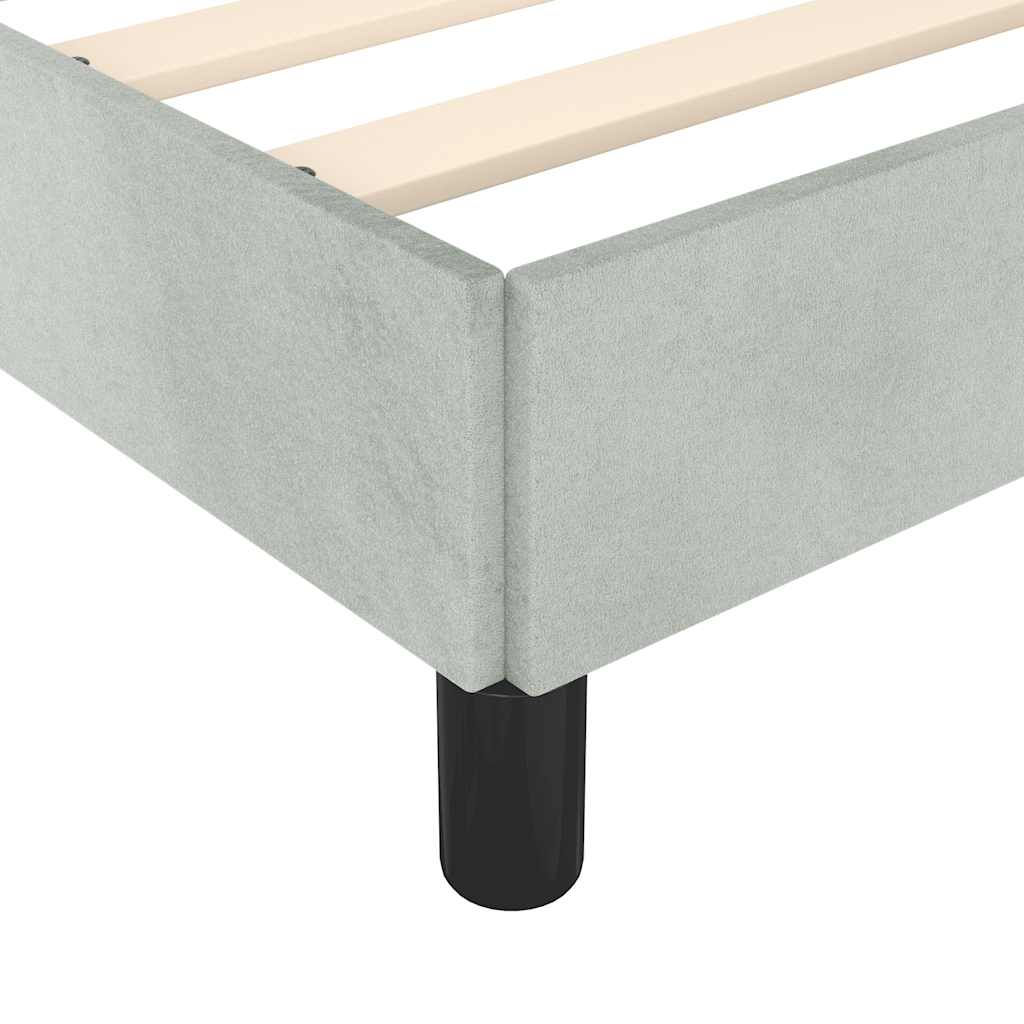 Bed Frame without Mattress Light Gray 59.8"x79.9" Queen Velvet