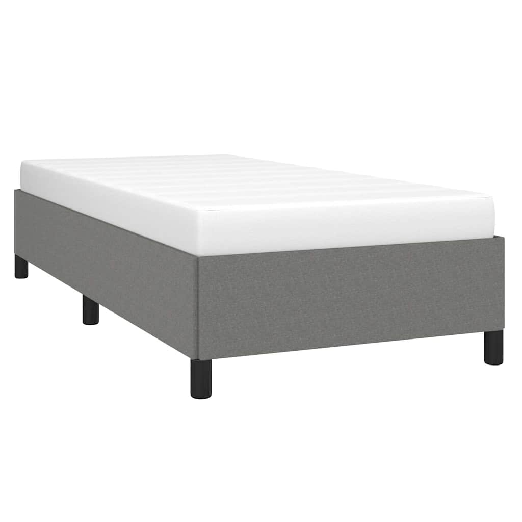 Bed Frame without Mattress Dark Grey 100x190 cm Twin Fabric