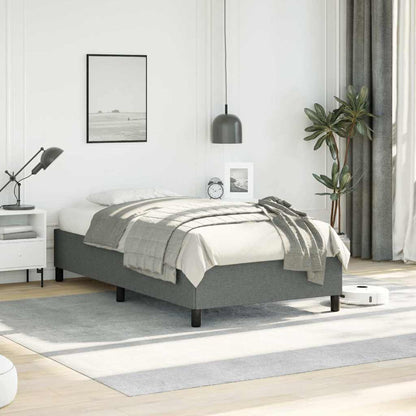Bed Frame without Mattress Dark Grey 100x190 cm Twin Fabric