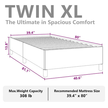 Bed Frame without Mattress Dark Grey 100x203 cm Twin XL Fabric