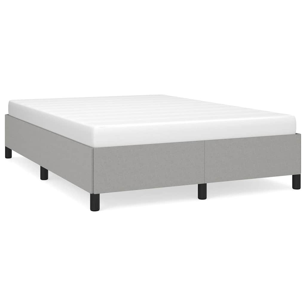 Bed Frame without Mattress Light Grey 137x190 cm Full Fabric