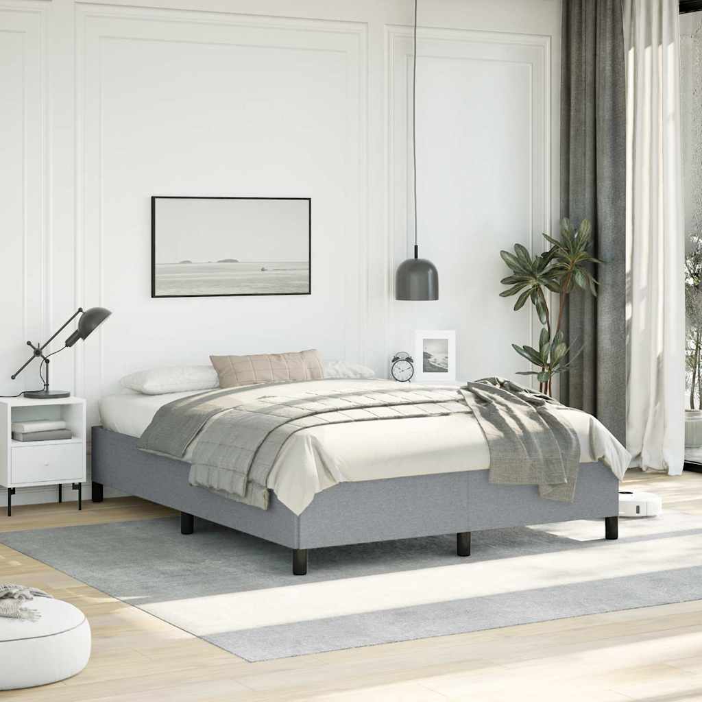 Bed Frame without Mattress Light Grey 152x203 cm Queen Fabric