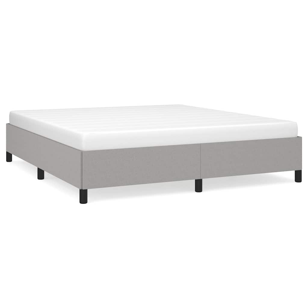 Bed Frame without Mattress Light Gray 76"x79.9" King Fabric