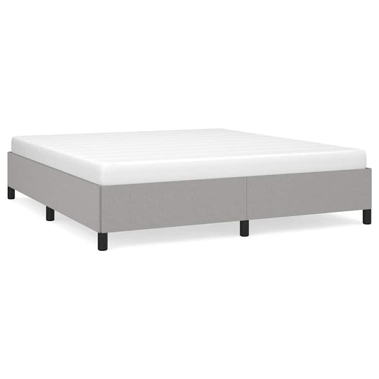 Bed Frame without Mattress Light Grey 193x203 cm King Fabric
