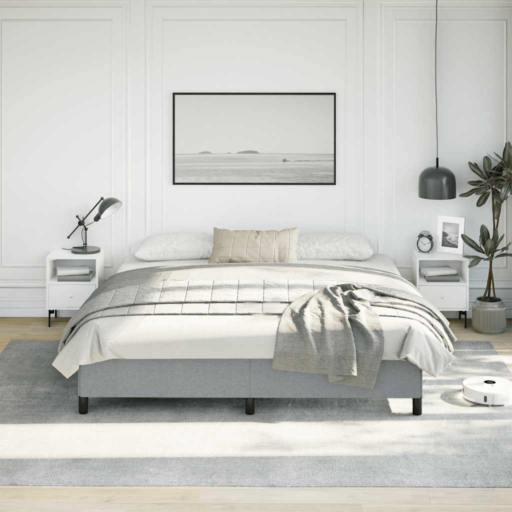 Bed Frame without Mattress Light Gray 76"x79.9" King Fabric