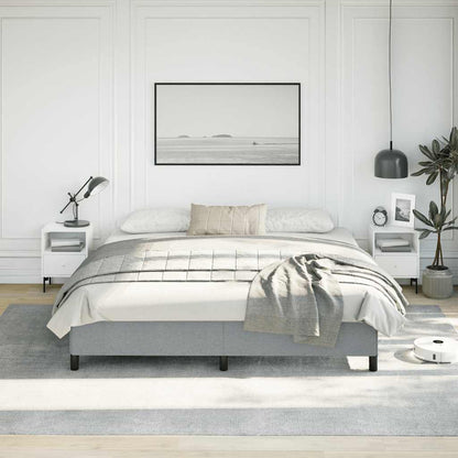 Bed Frame without Mattress Light Gray 76"x79.9" King Fabric