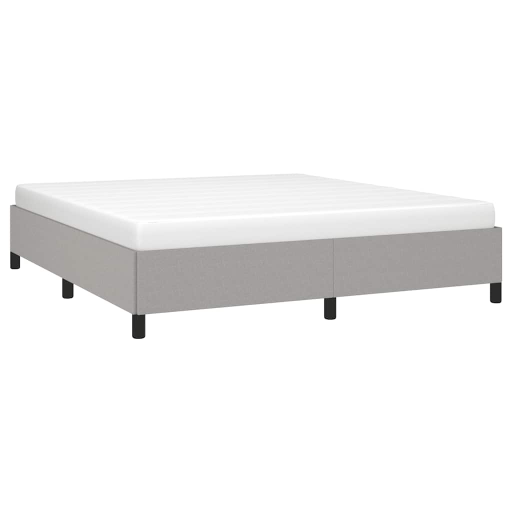 Bed Frame without Mattress Light Gray 76"x79.9" King Fabric
