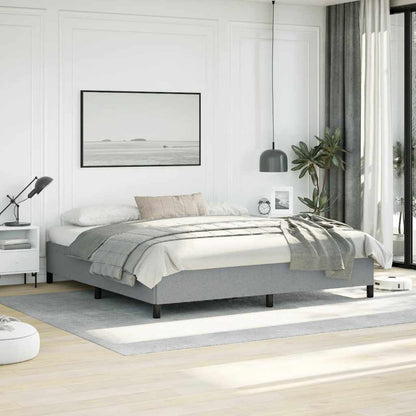 Bed Frame without Mattress Light Gray 76"x79.9" King Fabric