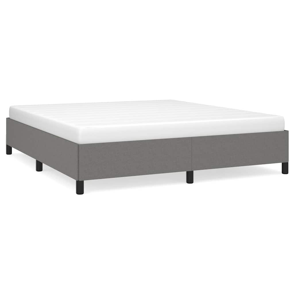 Bed Frame without Mattress Dark Grey 193x203 cm King Fabric