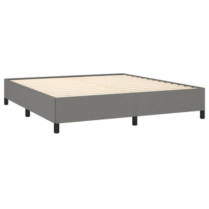 Bed Frame without Mattress Dark Grey 193x203 cm King Fabric