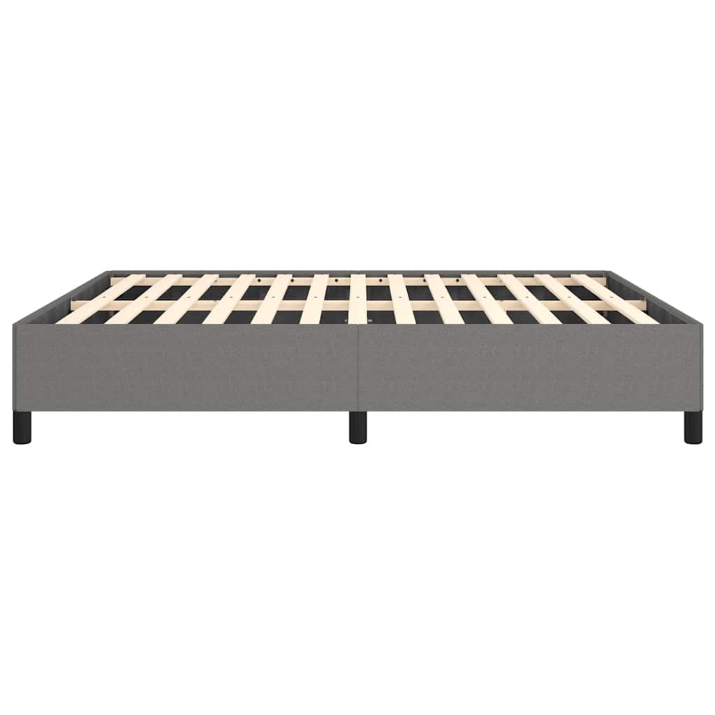 Bed Frame without Mattress Dark Grey 193x203 cm King Fabric