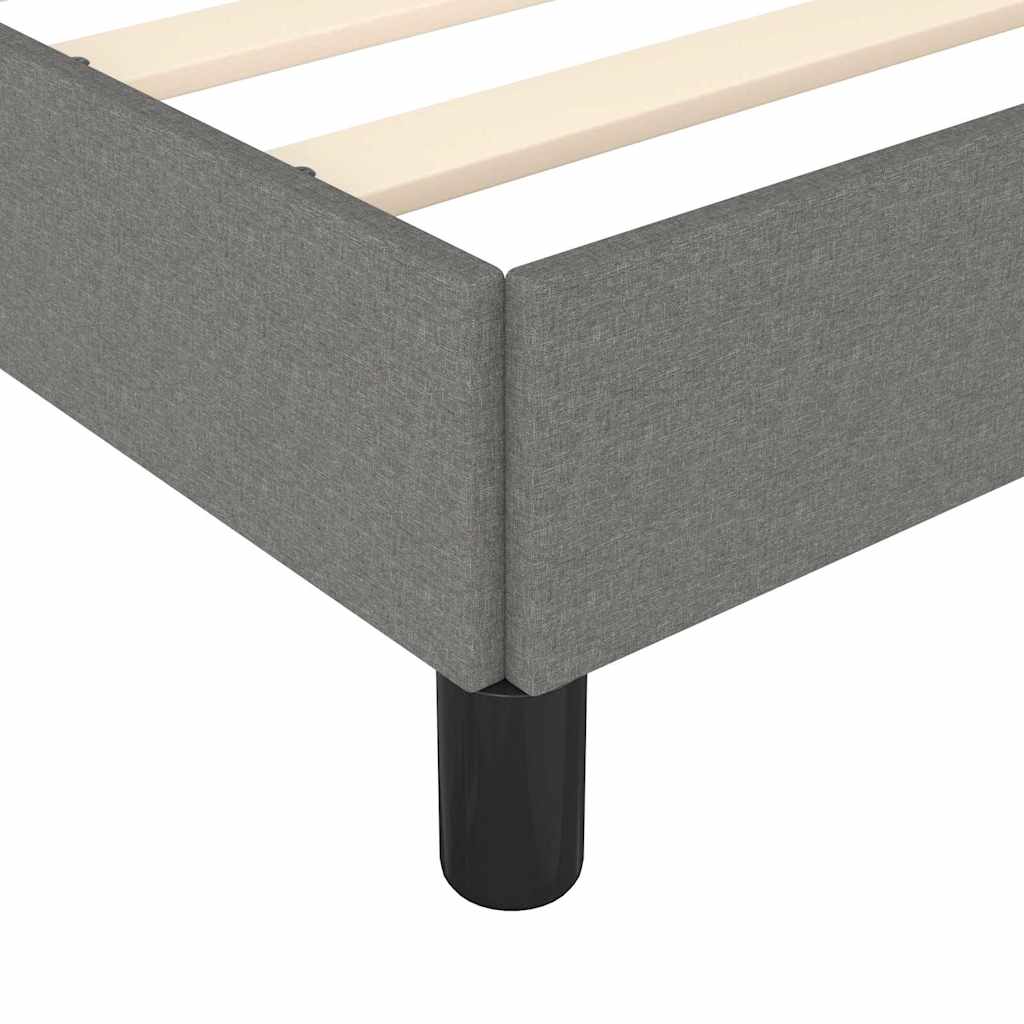 Bed Frame without Mattress Dark Grey 193x203 cm King Fabric