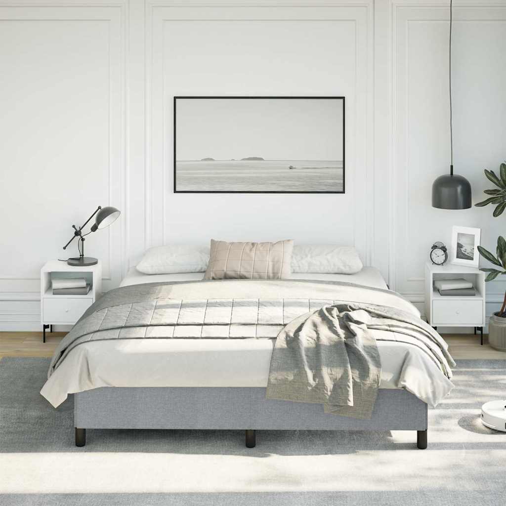 Bed Frame without Mattress Light Grey California King Fabric