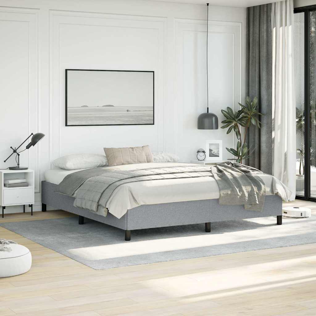 Bed Frame without Mattress Light Grey California King Fabric