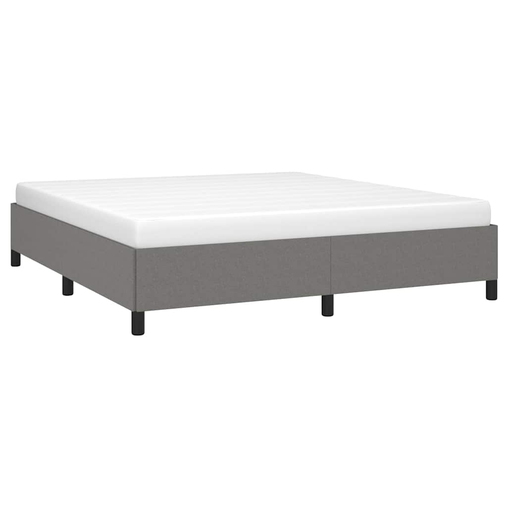 Bed Frame without Mattress Dark Grey California King Fabric