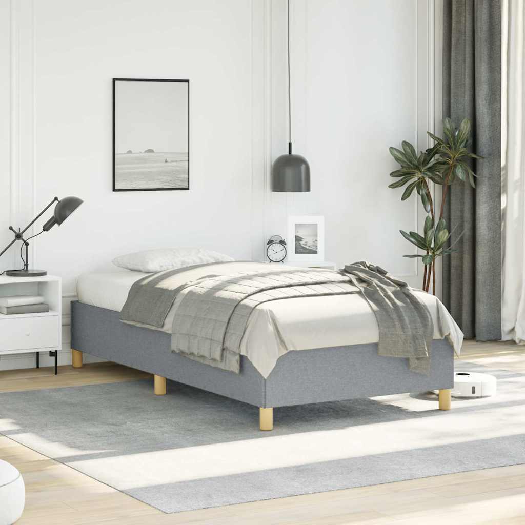 Bed Frame without Mattress Light Grey 100x203 cm Twin XL Fabric