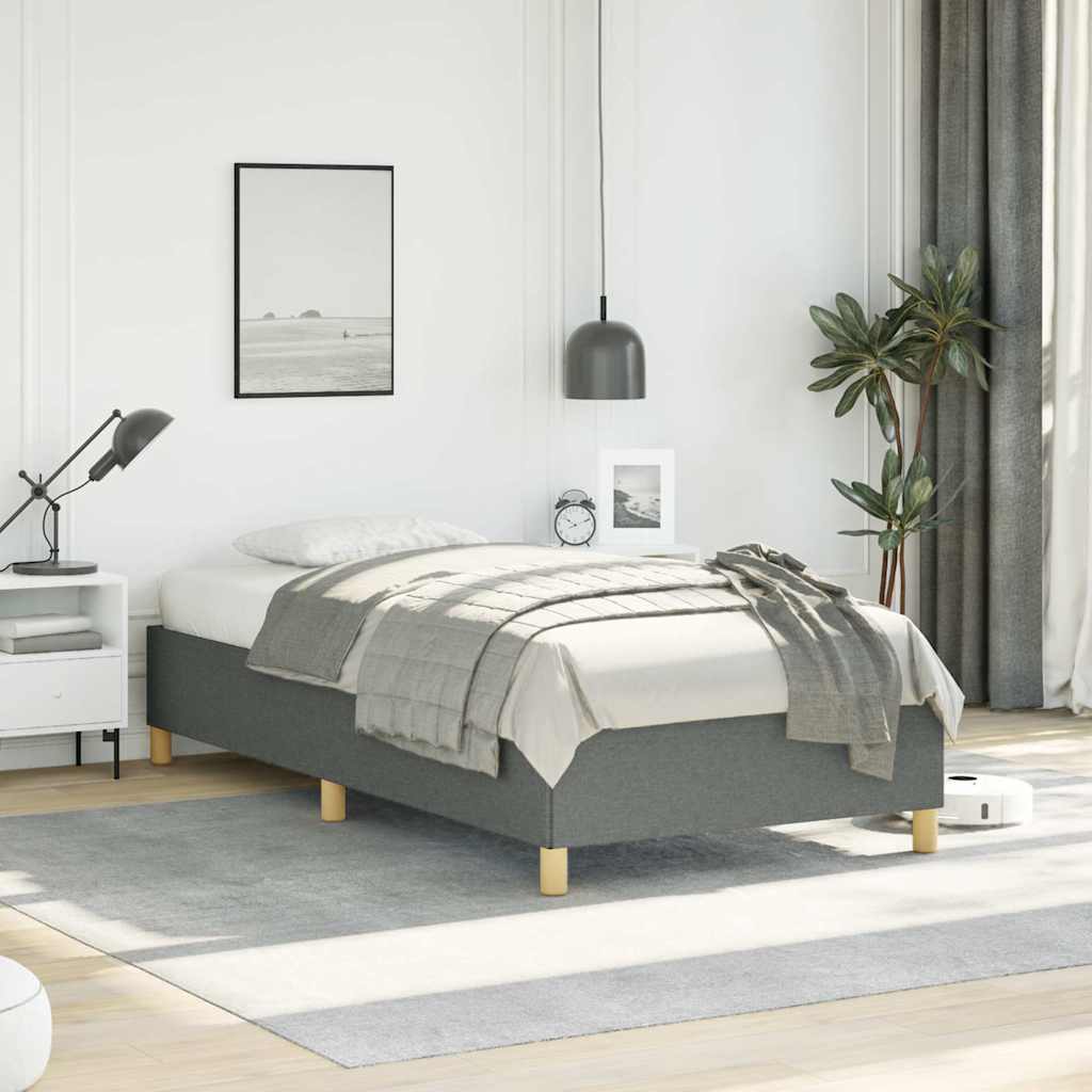 Bed Frame without Mattress Dark Grey 100x203 cm Twin XL Fabric
