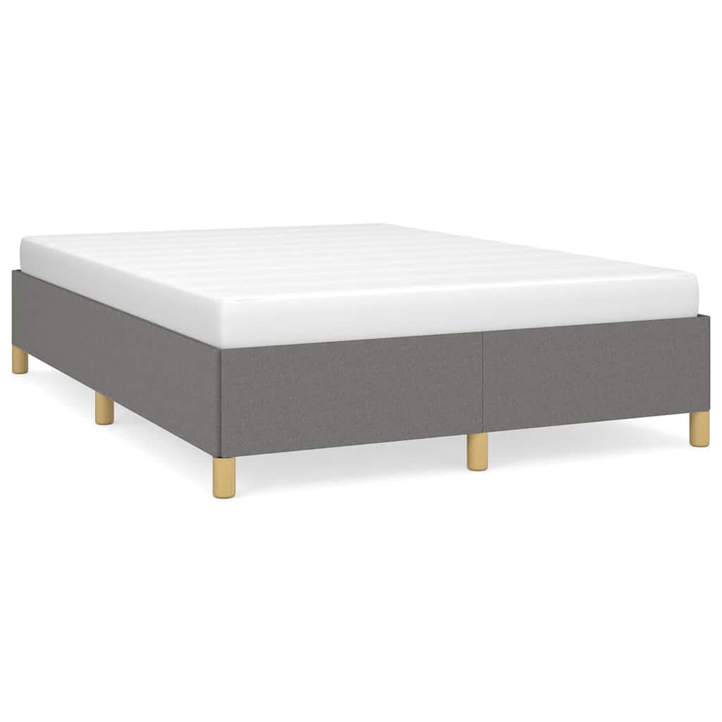 Bed Frame without Mattress Dark Grey 137x190 cm Full Fabric