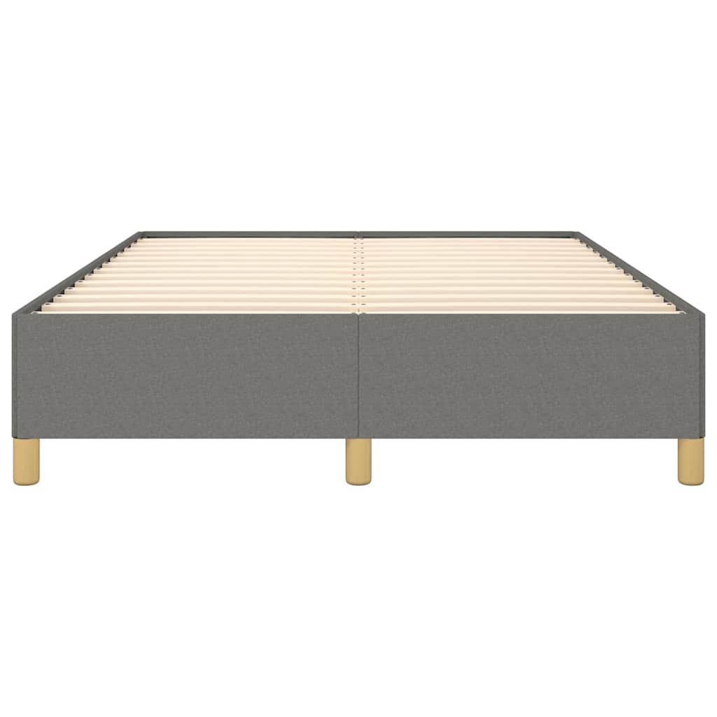 Bed Frame without Mattress Dark Grey 137x190 cm Full Fabric