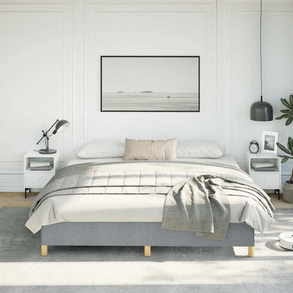 Bed Frame without Mattress Light Grey 193x203 cm King Fabric