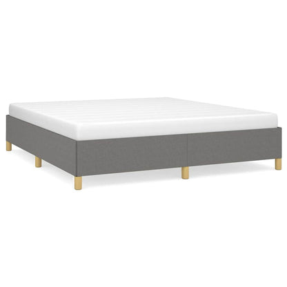 Bed Frame without Mattress Dark Grey California King Fabric