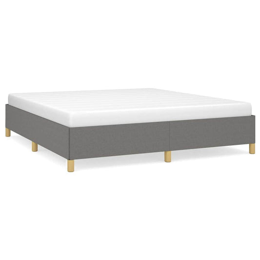 Bed Frame without Mattress Dark Grey California King Fabric