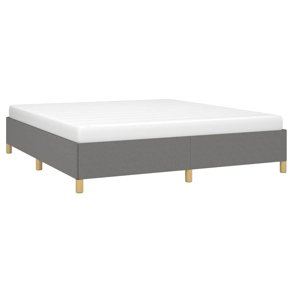 Bed Frame without Mattress Dark Grey California King Fabric