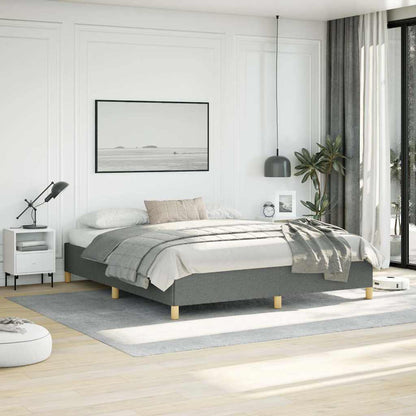 Bed Frame without Mattress Dark Grey California King Fabric