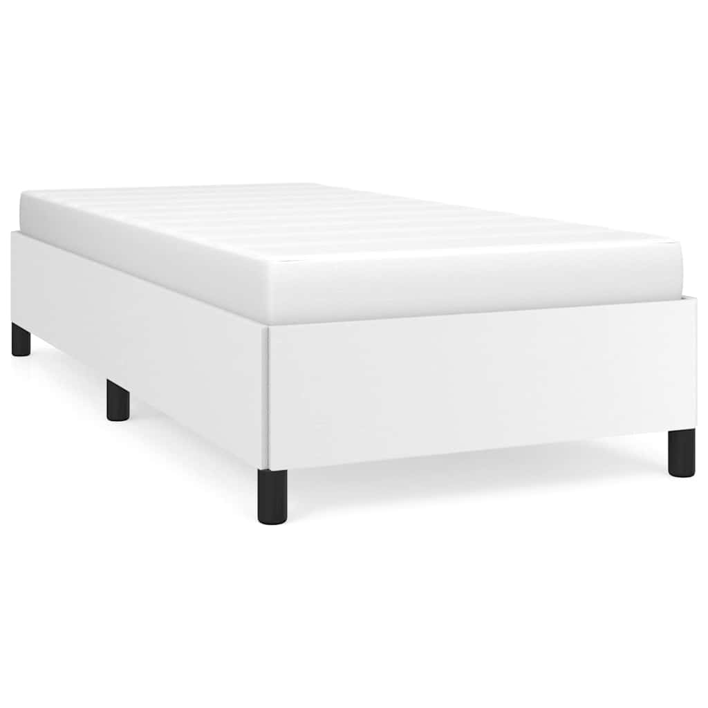 Bed Frame without Mattress White 100x190 cm Twin Faux Leather