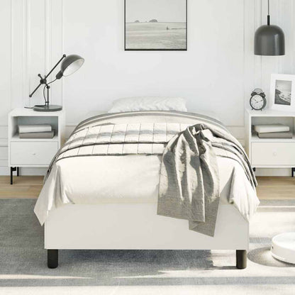 Bed Frame without Mattress White 100x190 cm Twin Faux Leather