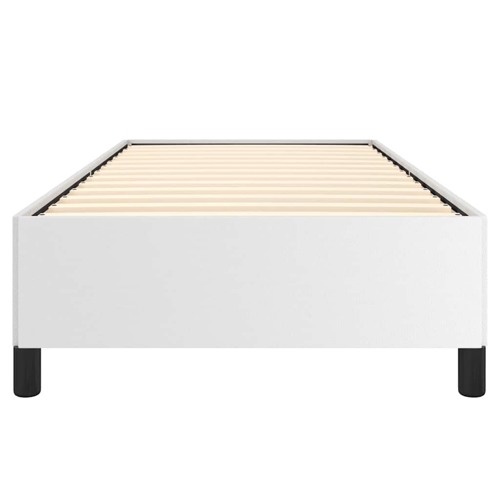 Bed Frame without Mattress White 100x190 cm Twin Faux Leather