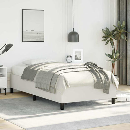 Bed Frame without Mattress White 100x190 cm Twin Faux Leather