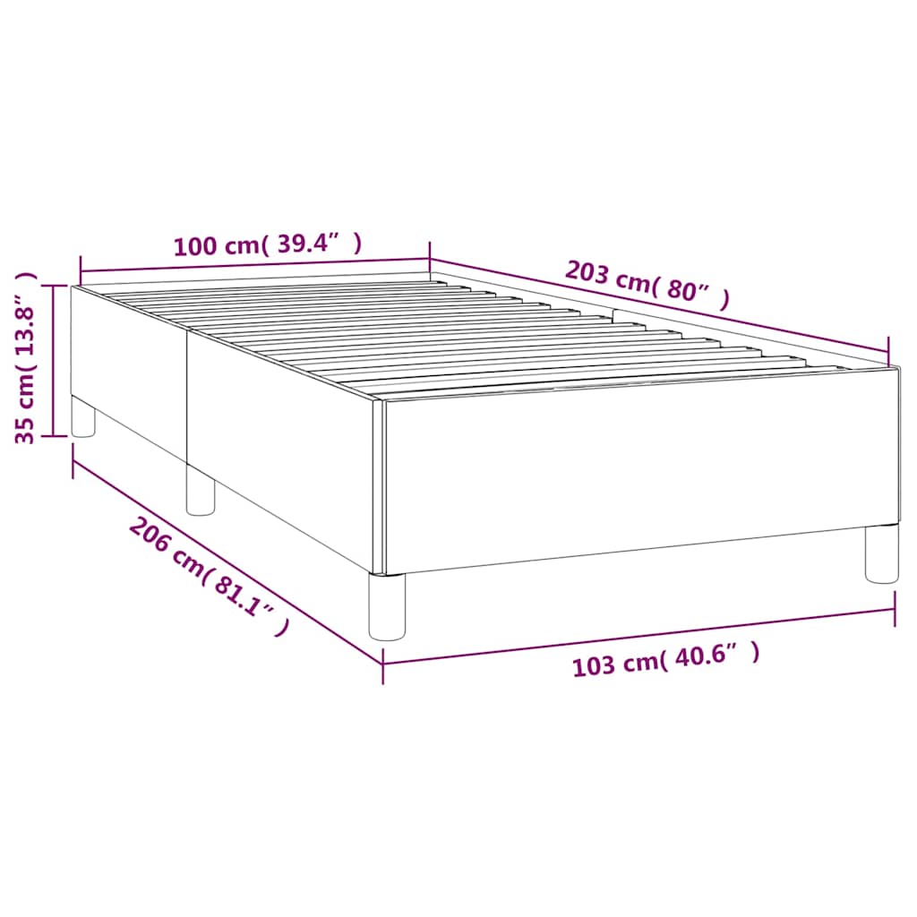 Bed Frame without Mattress White 100x203 cm Twin XL Faux Leather